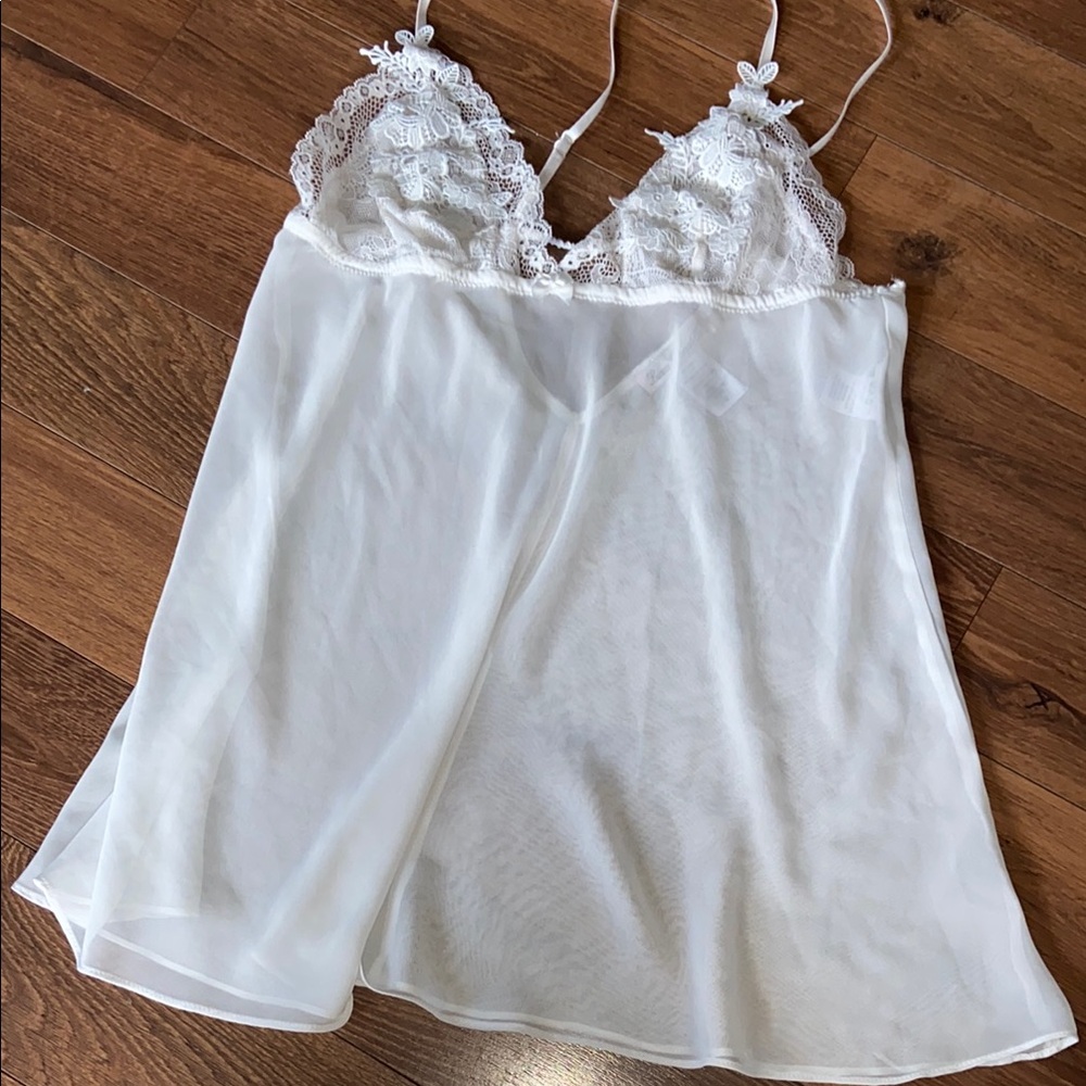 White lace lingerie slip